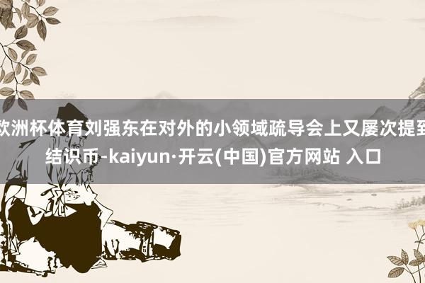 欧洲杯体育刘强东在对外的小领域疏导会上又屡次提到结识币-kaiyun·开云(中国)官方网站 入口
