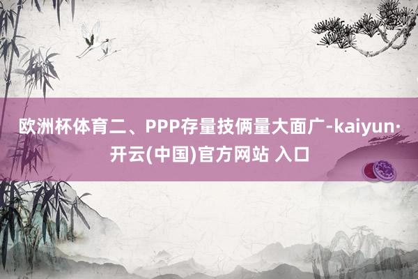 欧洲杯体育二、PPP存量技俩量大面广-kaiyun·开云(中国)官方网站 入口