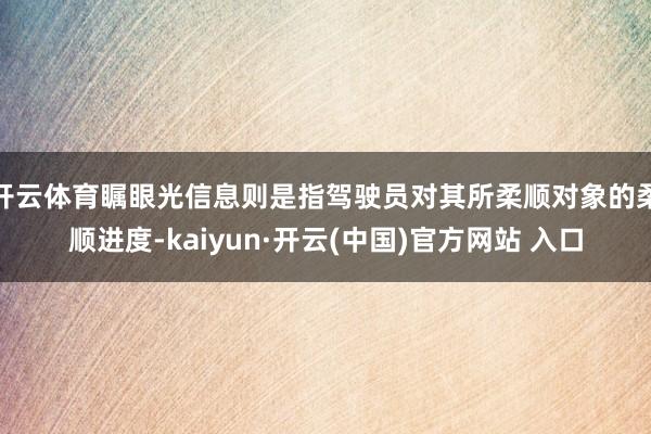 开云体育瞩眼光信息则是指驾驶员对其所柔顺对象的柔顺进度-kaiyun·开云(中国)官方网站 入口