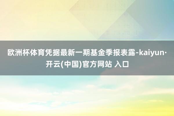 欧洲杯体育凭据最新一期基金季报表露-kaiyun·开云(中国)官方网站 入口