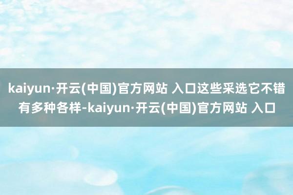 kaiyun·开云(中国)官方网站 入口这些采选它不错有多种各样-kaiyun·开云(中国)官方网站 入口