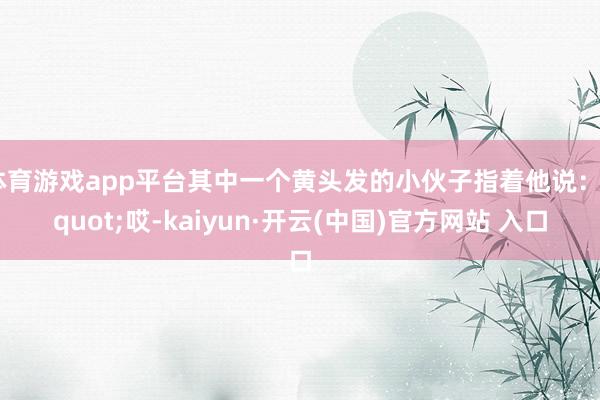 体育游戏app平台其中一个黄头发的小伙子指着他说："哎-kaiyun·开云(中国)官方网站 入口