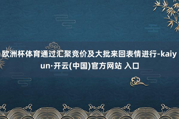 欧洲杯体育通过汇聚竞价及大批来回表情进行-kaiyun·开云(中国)官方网站 入口