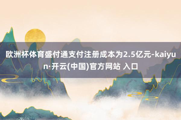 欧洲杯体育盛付通支付注册成本为2.5亿元-kaiyun·开云(中国)官方网站 入口