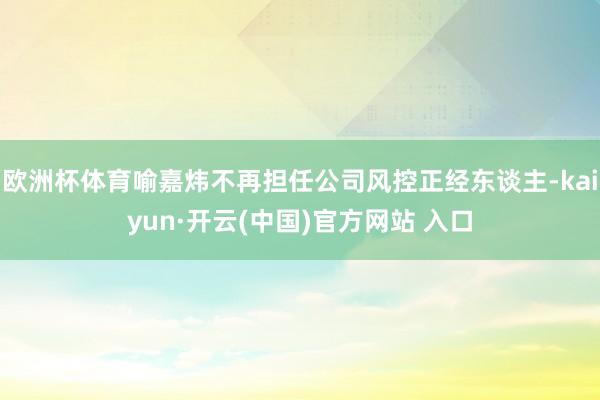 欧洲杯体育喻嘉炜不再担任公司风控正经东谈主-kaiyun·开云(中国)官方网站 入口