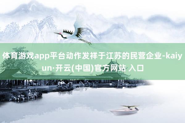 体育游戏app平台动作发祥于江苏的民营企业-kaiyun·开云(中国)官方网站 入口